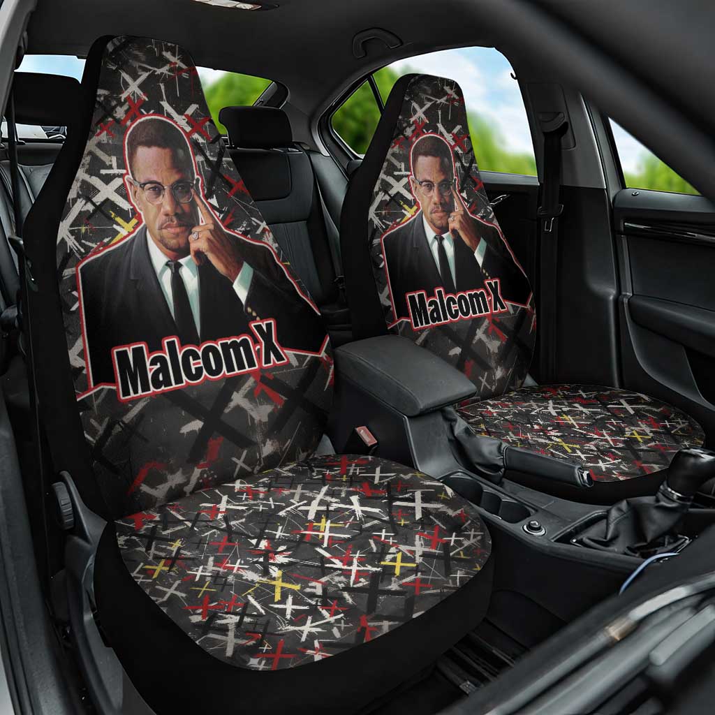 Malcolm X Car Seat Cover Street Art Style Portrait Quote The Future Belongs to Those Who Prepare Civil Rights Tribute - African Pride