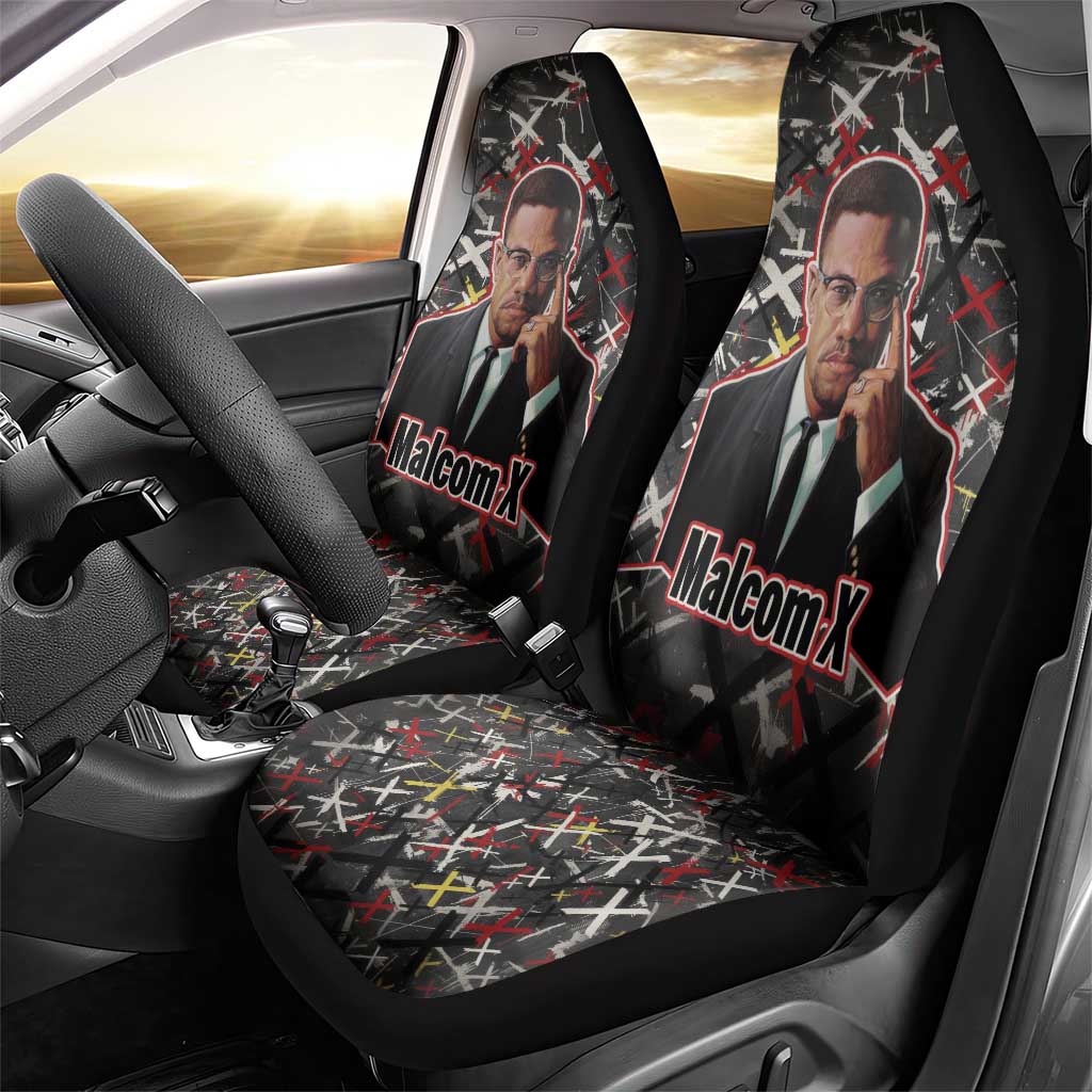 Malcolm X Car Seat Cover Street Art Style Portrait Quote The Future Belongs to Those Who Prepare Civil Rights Tribute - African Pride