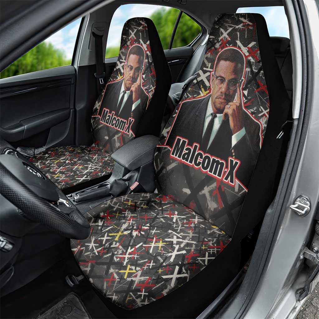 Malcolm X Car Seat Cover Street Art Style Portrait Quote The Future Belongs to Those Who Prepare Civil Rights Tribute - African Pride