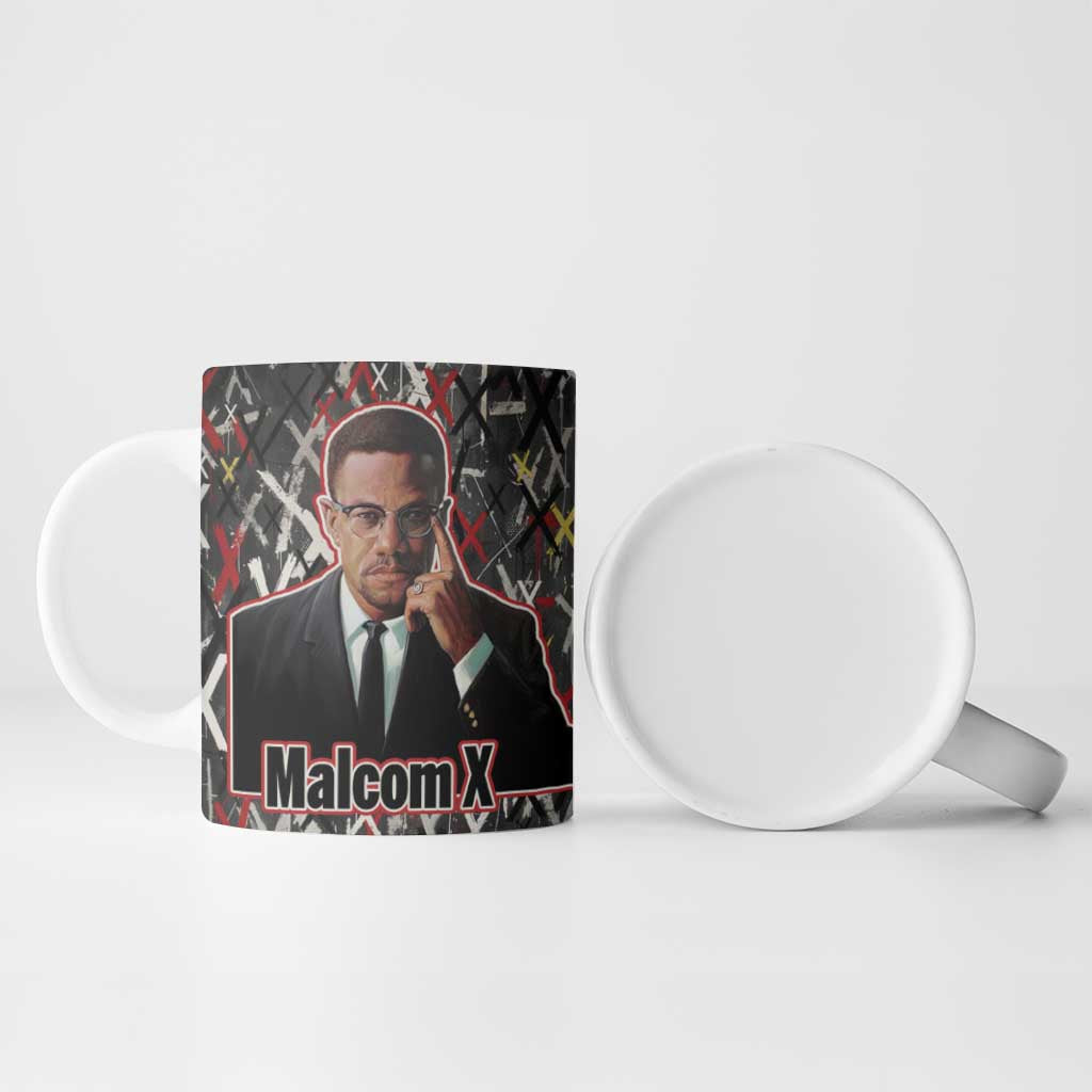 Malcolm X Ceramic Mug Street Art Style Portrait Quote The Future Belongs to Those Who Prepare Civil Rights Tribute - African Pride