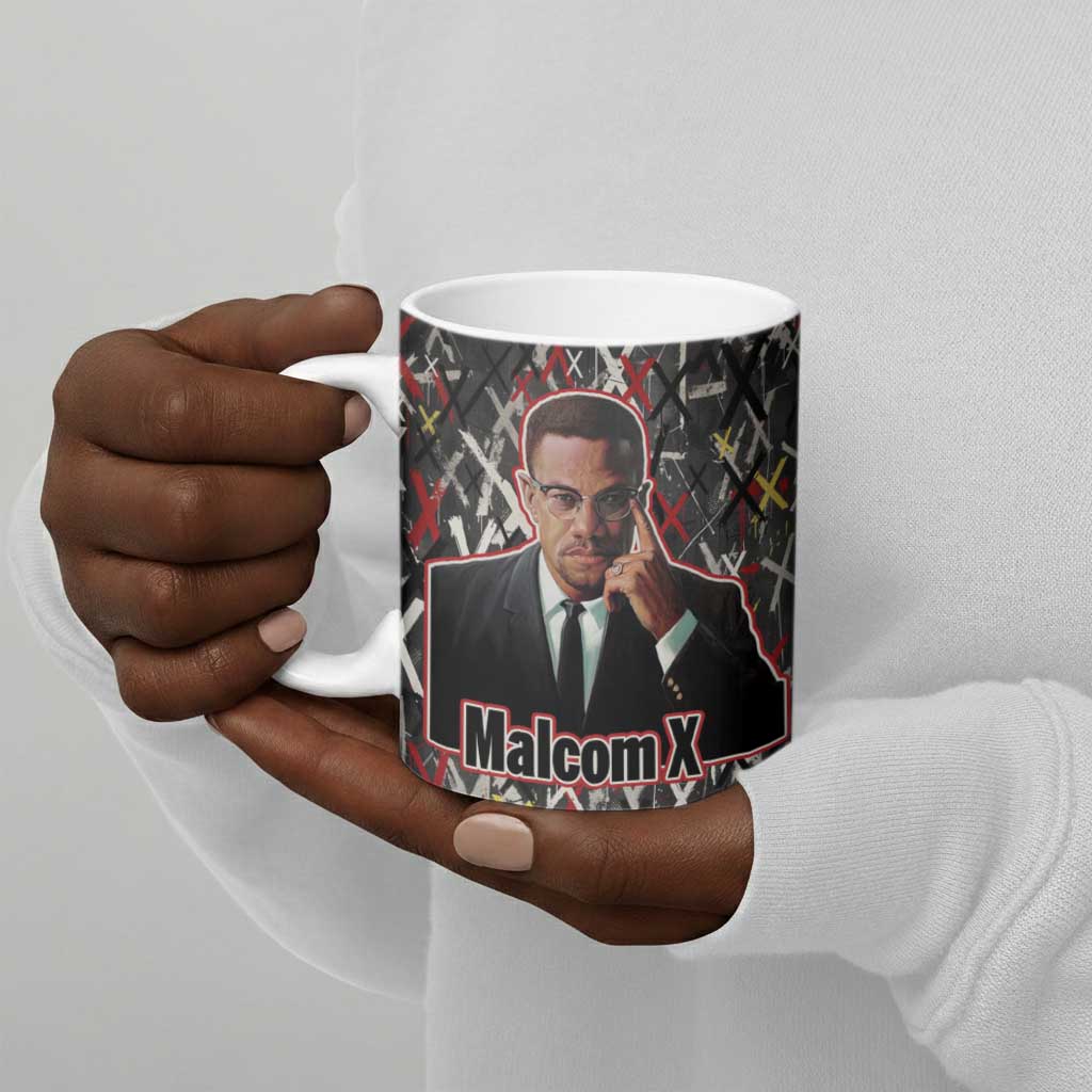 Malcolm X Ceramic Mug Street Art Style Portrait Quote The Future Belongs to Those Who Prepare Civil Rights Tribute - African Pride