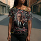 Malcolm X Cross Shoulder Shirt Street Art Style Portrait Quote The Future Belongs to Those Who Prepare Civil Rights Tribute - African Pride