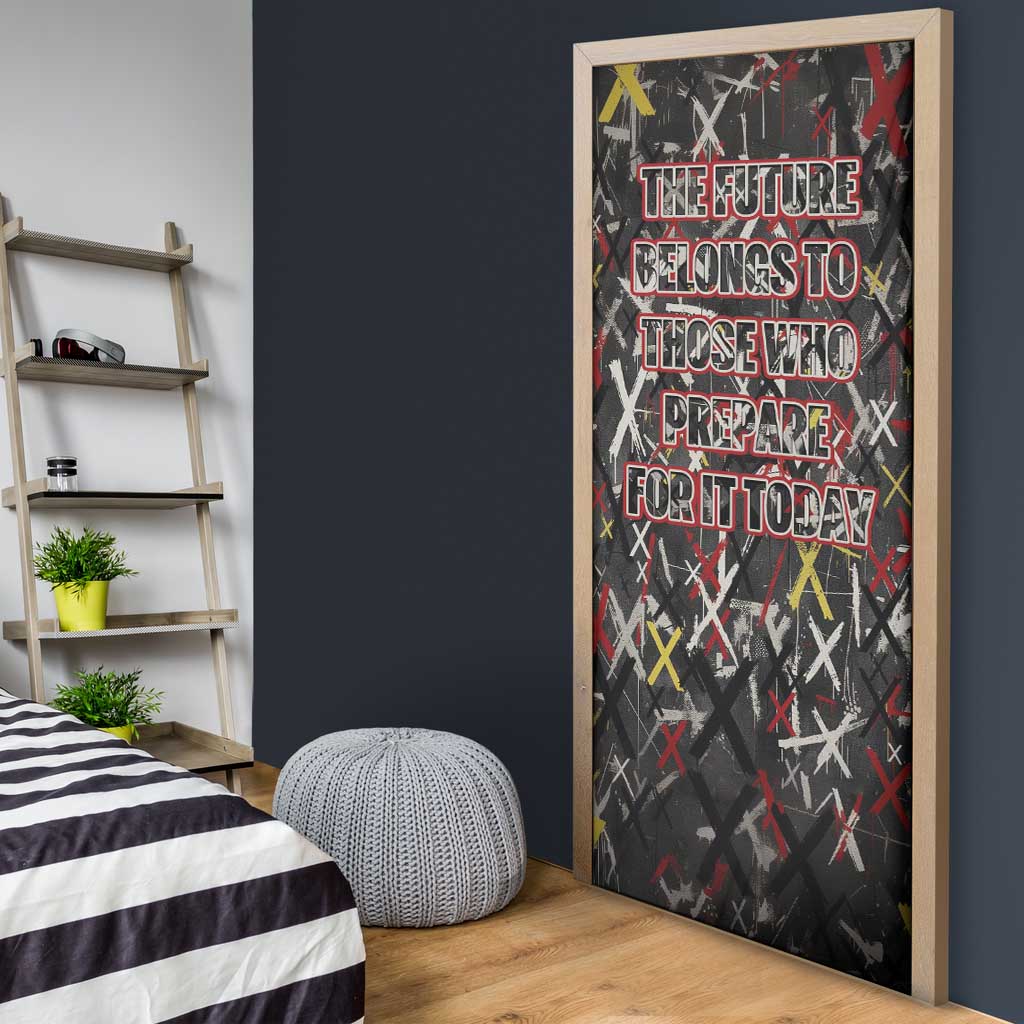 Malcolm X Door Cover Street Art Style Portrait Quote The Future Belongs to Those Who Prepare Civil Rights Tribute - African Pride