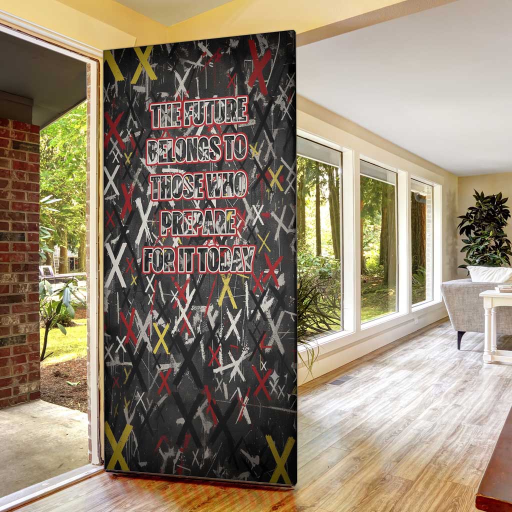 Malcolm X Door Cover Street Art Style Portrait Quote The Future Belongs to Those Who Prepare Civil Rights Tribute - African Pride