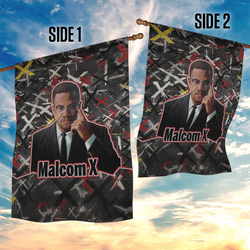Malcolm X Garden Flag Street Art Style Portrait Quote The Future Belongs to Those Who Prepare Civil Rights Tribute - African Pride