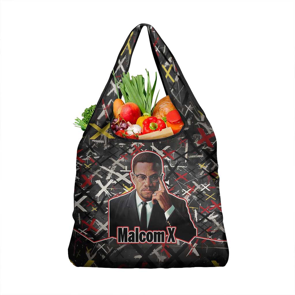 Malcolm X Grocery Bag Street Art Style Portrait Quote The Future Belongs to Those Who Prepare Civil Rights Tribute - African Pride
