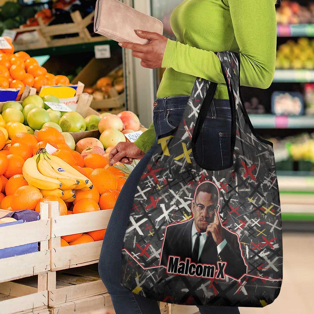 Malcolm X Grocery Bag Street Art Style Portrait Quote The Future Belongs to Those Who Prepare Civil Rights Tribute - African Pride
