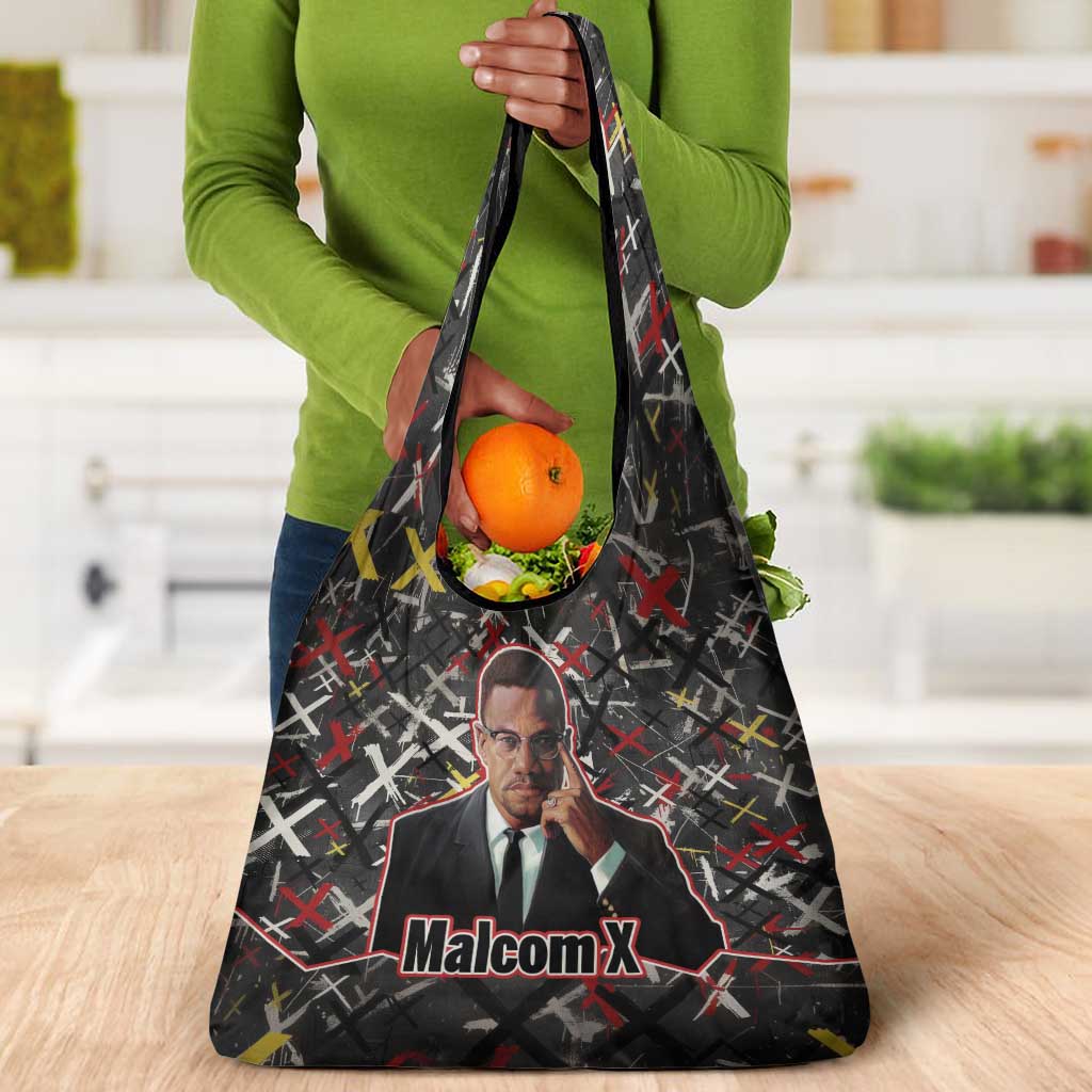 Malcolm X Grocery Bag Street Art Style Portrait Quote The Future Belongs to Those Who Prepare Civil Rights Tribute - African Pride