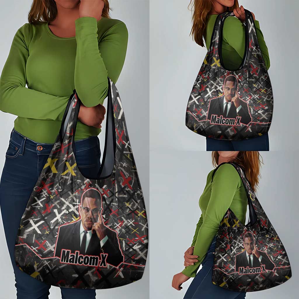 Malcolm X Grocery Bag Street Art Style Portrait Quote The Future Belongs to Those Who Prepare Civil Rights Tribute - African Pride