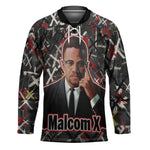 Malcolm X Hockey Jersey Street Art Style Portrait Quote The Future Belongs to Those Who Prepare Civil Rights Tribute - African Pride