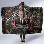 Malcolm X Hooded Blanket Street Art Style Portrait Quote The Future Belongs to Those Who Prepare Civil Rights Tribute - African Pride