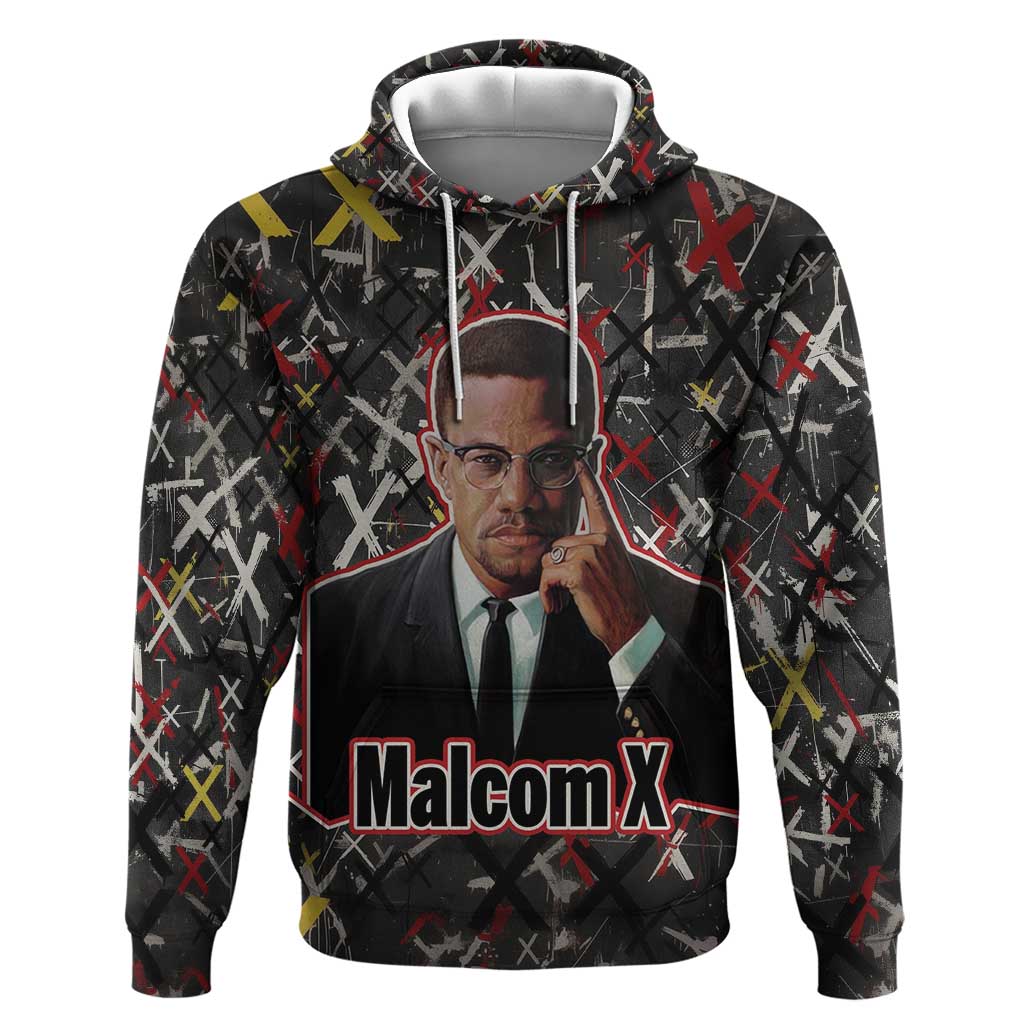 Malcolm X Hoodie Street Art Style Portrait Quote The Future Belongs to Those Who Prepare Civil Rights Tribute - African Pride