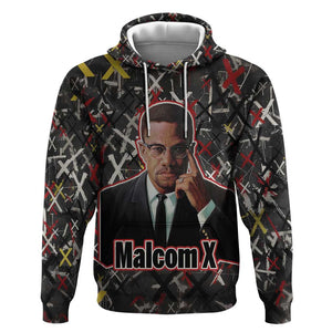 Malcolm X Hoodie Street Art Style Portrait Quote The Future Belongs to Those Who Prepare Civil Rights Tribute - African Pride
