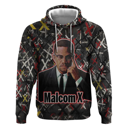 Malcolm X Hoodie Street Art Style Portrait Quote The Future Belongs to Those Who Prepare Civil Rights Tribute - African Pride