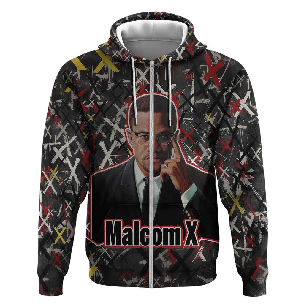 Malcolm X Hoodie Street Art Style Portrait Quote The Future Belongs to Those Who Prepare Civil Rights Tribute - African Pride