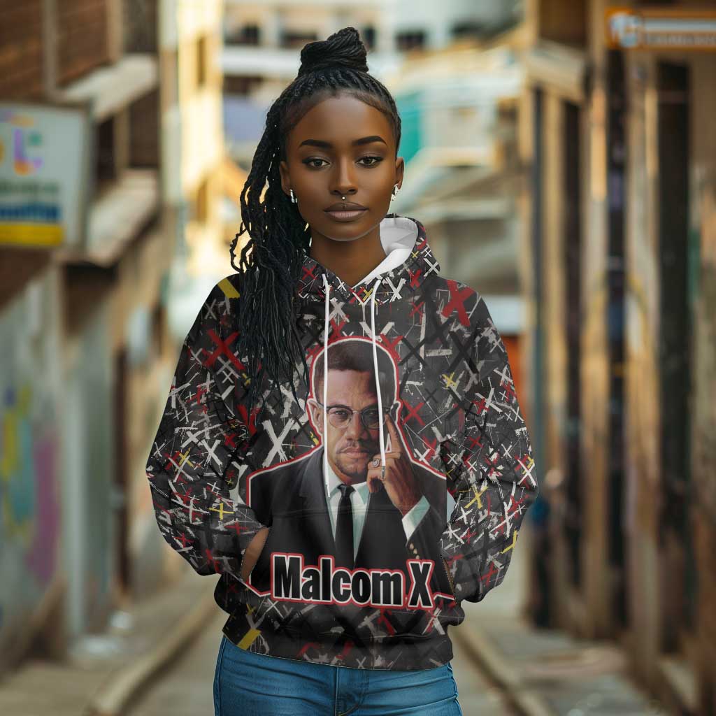 Malcolm X Hoodie Street Art Style Portrait Quote The Future Belongs to Those Who Prepare Civil Rights Tribute - African Pride