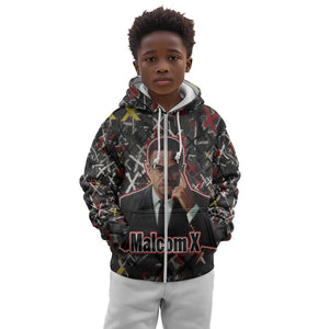 Malcolm X Kid Hoodie Street Art Style Portrait Quote The Future Belongs to Those Who Prepare Civil Rights Tribute - African Pride