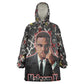 Malcolm X Kid Wearable Blanket Hoodie Street Art Style Portrait Quote The Future Belongs to Those Who Prepare Civil Rights Tribute - African Pride