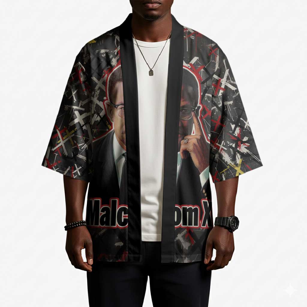 Malcolm X Kimono Street Art Style Portrait Quote The Future Belongs to Those Who Prepare Civil Rights Tribute - African Pride