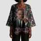 Malcolm X Kimono Sleeve Blouse Street Art Style Portrait Quote The Future Belongs to Those Who Prepare Civil Rights Tribute - African Pride