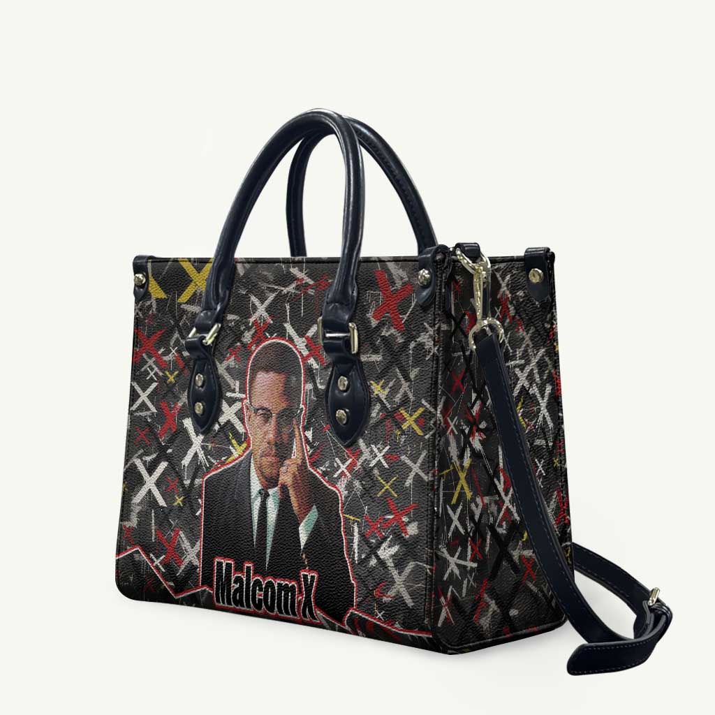 Malcolm X Leather Bag Street Art Style Portrait Quote The Future Belongs to Those Who Prepare Civil Rights Tribute - African Pride
