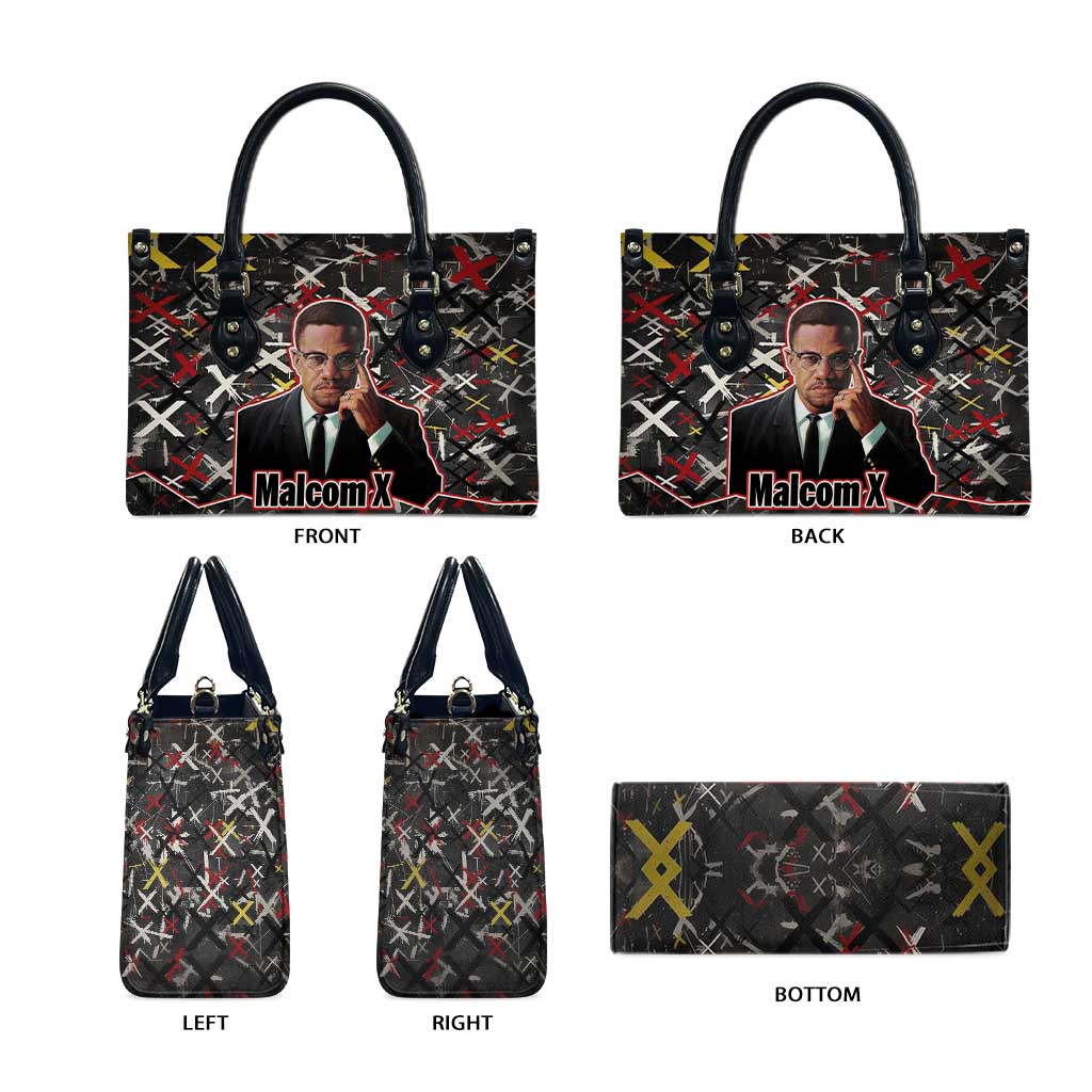 Malcolm X Leather Bag Street Art Style Portrait Quote The Future Belongs to Those Who Prepare Civil Rights Tribute - African Pride