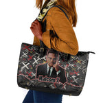Malcolm X Leather Tote Bag Street Art Style Portrait Quote The Future Belongs to Those Who Prepare Civil Rights Tribute - African Pride
