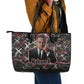 Malcolm X Leather Tote Bag Street Art Style Portrait Quote The Future Belongs to Those Who Prepare Civil Rights Tribute - African Pride