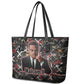 Malcolm X Leather Tote Bag Street Art Style Portrait Quote The Future Belongs to Those Who Prepare Civil Rights Tribute - African Pride