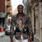 Malcolm X Long Sleeve Button Shirt Street Art Style Portrait Quote The Future Belongs to Those Who Prepare Civil Rights Tribute - African Pride