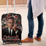 Malcolm X Luggage Cover Street Art Style Portrait Quote The Future Belongs to Those Who Prepare Civil Rights Tribute - African Pride