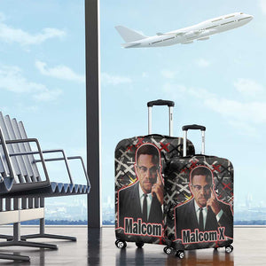 Malcolm X Luggage Cover Street Art Style Portrait Quote The Future Belongs to Those Who Prepare Civil Rights Tribute - African Pride