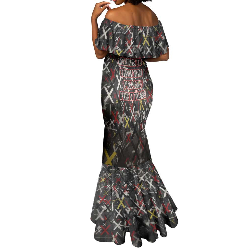 Malcolm X Mermaid Dress Street Art Style Portrait Quote The Future Belongs to Those Who Prepare Civil Rights Tribute - African Pride