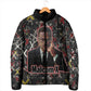 Malcolm X Padded Jacket Street Art Style Portrait Quote The Future Belongs to Those Who Prepare Civil Rights Tribute - African Pride