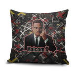 Malcolm X Pillow Cover Street Art Style Portrait Quote The Future Belongs to Those Who Prepare Civil Rights Tribute - African Pride