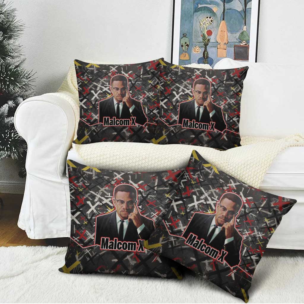 Malcolm X Pillow Cover Street Art Style Portrait Quote The Future Belongs to Those Who Prepare Civil Rights Tribute - African Pride
