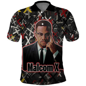 Malcolm X Polo Shirt Street Art Style Portrait Quote The Future Belongs to Those Who Prepare Civil Rights Tribute TS04