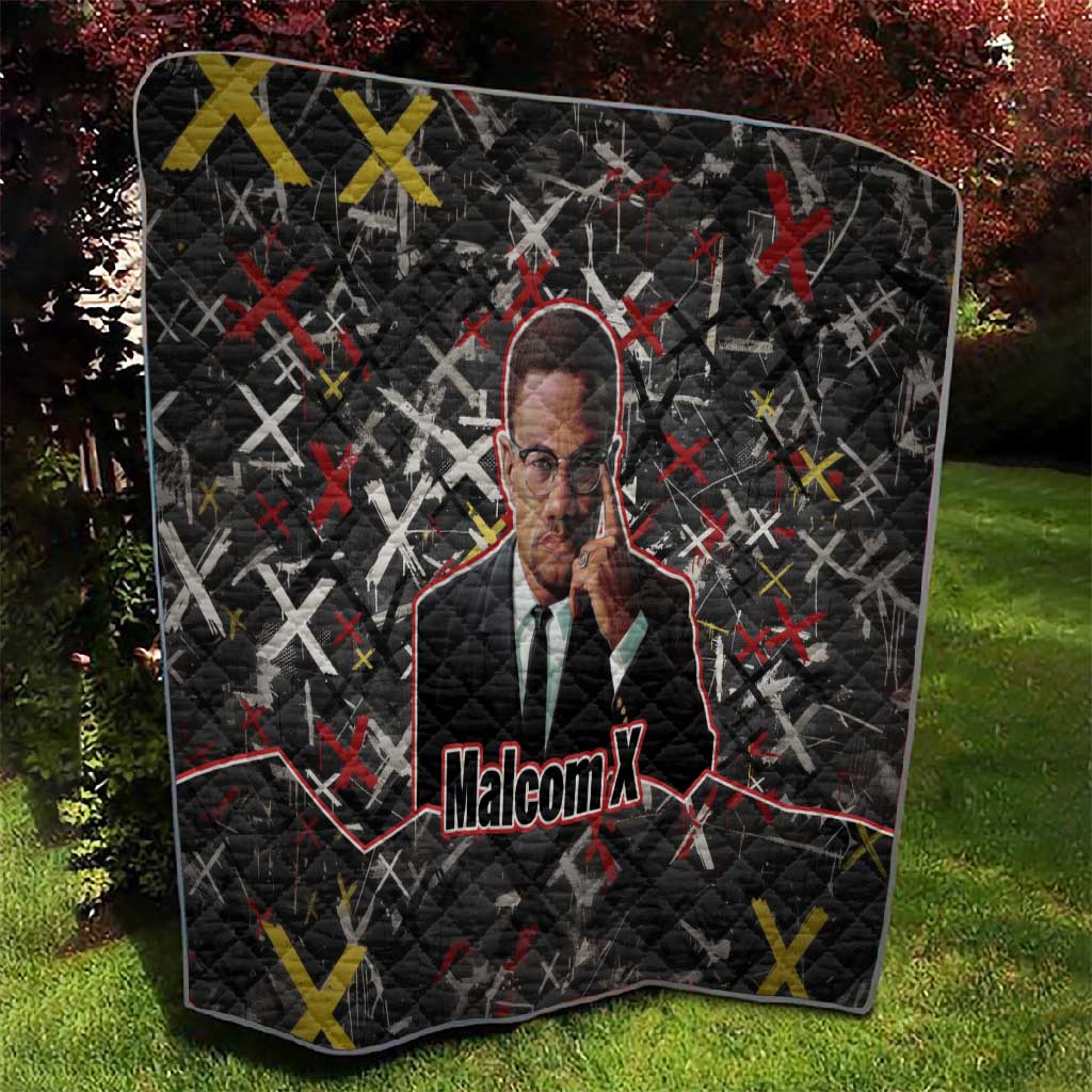 Malcolm X Quilt Street Art Style Portrait Quote The Future Belongs to Those Who Prepare Civil Rights Tribute - African Pride