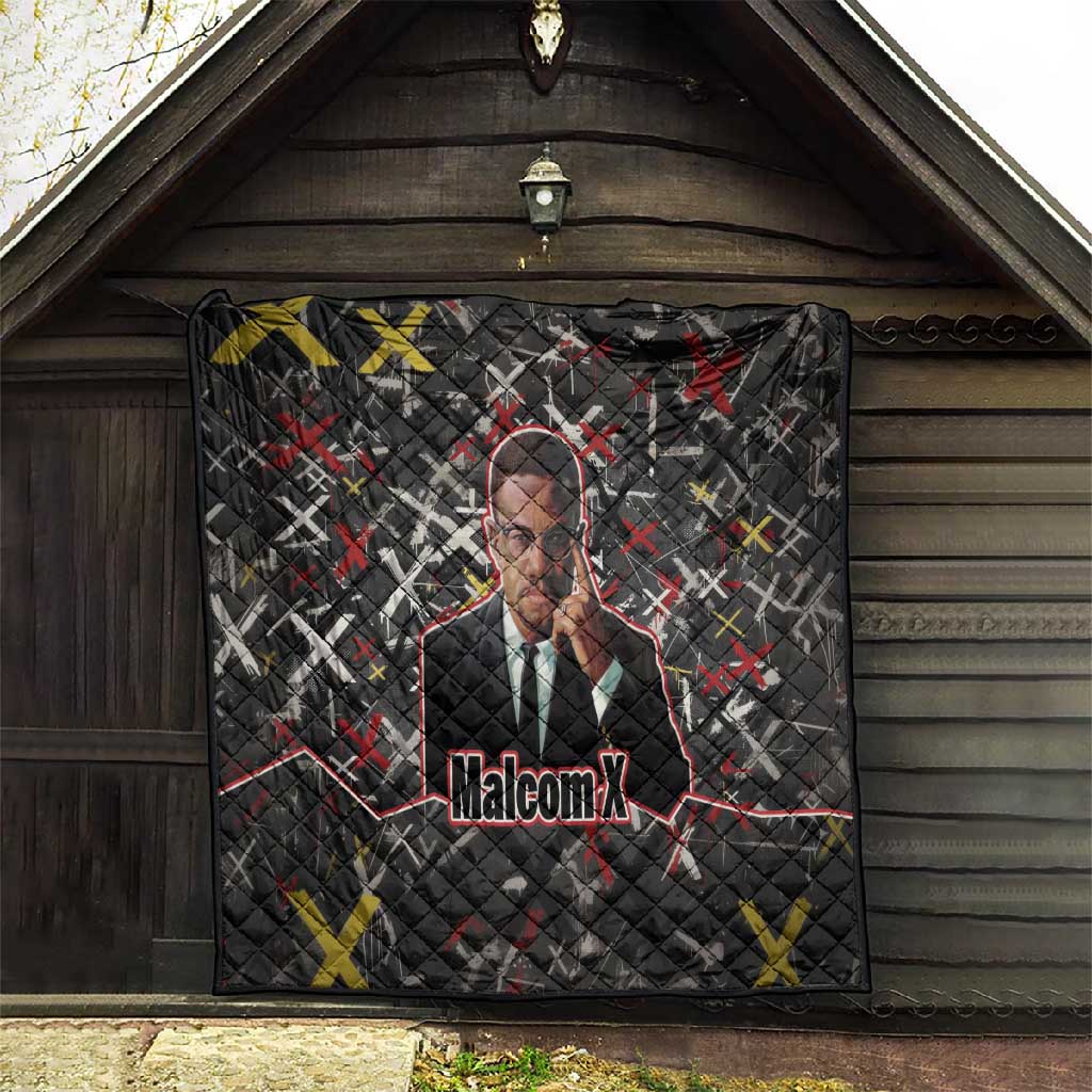 Malcolm X Quilt Street Art Style Portrait Quote The Future Belongs to Those Who Prepare Civil Rights Tribute - African Pride