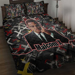 Malcolm X Quilt Bed Set Street Art Style Portrait Quote The Future Belongs to Those Who Prepare Civil Rights Tribute - African Pride