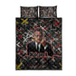 Malcolm X Quilt Bed Set Street Art Style Portrait Quote The Future Belongs to Those Who Prepare Civil Rights Tribute - African Pride