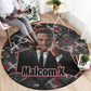 Malcolm X Round Carpet Street Art Style Portrait Quote The Future Belongs to Those Who Prepare Civil Rights Tribute - African Pride