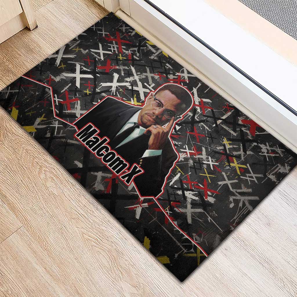 Malcolm X Rubber Doormat Street Art Style Portrait Quote The Future Belongs to Those Who Prepare Civil Rights Tribute - African Pride