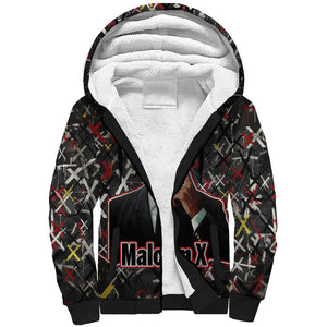 Malcolm X Sherpa Hoodie Street Art Style Portrait Quote The Future Belongs to Those Who Prepare Civil Rights Tribute - African Pride