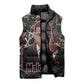 Malcolm X Sleeveless Puffer Jacket Street Art Style Portrait Quote The Future Belongs to Those Who Prepare Civil Rights Tribute - African Pride