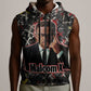 Malcolm X Sleeveless Zip Hoodie Street Art Style Portrait Quote The Future Belongs to Those Who Prepare Civil Rights Tribute - African Pride