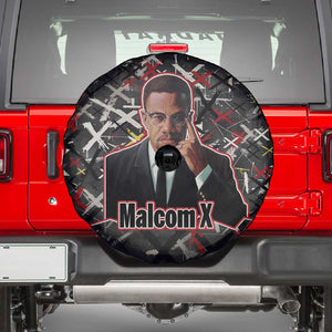Malcolm X Spare Tire Cover Street Art Style Portrait Quote The Future Belongs to Those Who Prepare Civil Rights Tribute - African Pride