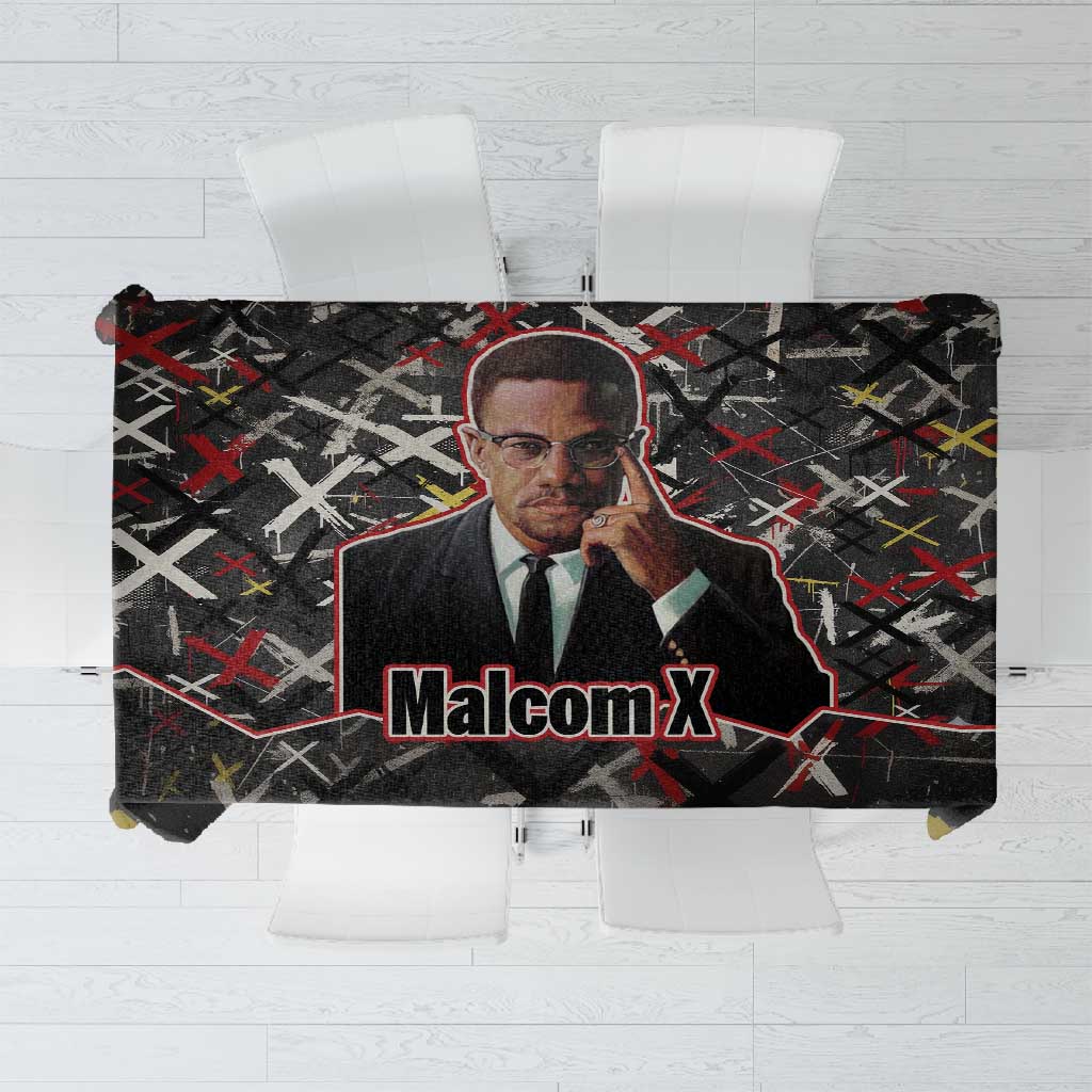 Malcolm X Tablecloth Street Art Style Portrait Quote The Future Belongs to Those Who Prepare Civil Rights Tribute - African Pride