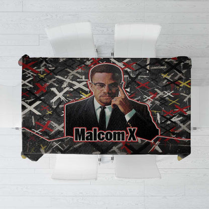 Malcolm X Tablecloth Street Art Style Portrait Quote The Future Belongs to Those Who Prepare Civil Rights Tribute - African Pride