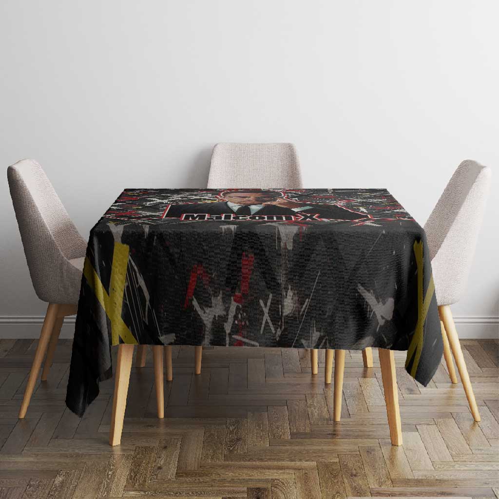 Malcolm X Tablecloth Street Art Style Portrait Quote The Future Belongs to Those Who Prepare Civil Rights Tribute - African Pride